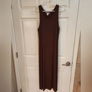 Victoria's Secret Sleeveless Brown Maxi Dress Built In Bra